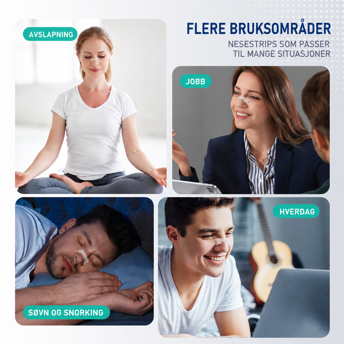 Nese Strips - Optimaliser nasal pusting for søvn og trening.